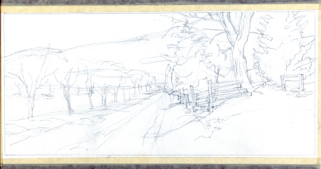 preliminary sketch for "South, Off Jarmin's Gap Road
